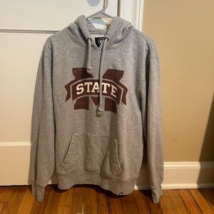 Grey and maroon Mississippi State University hoodie